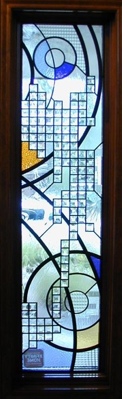 beveled glass with colored glass