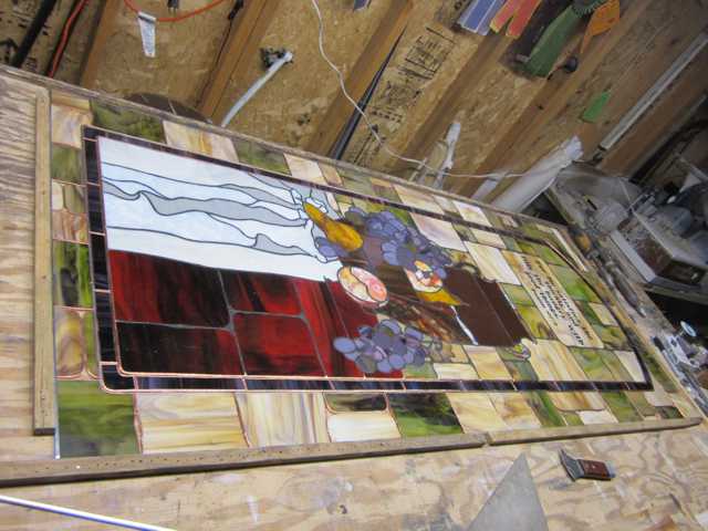 enlarged stained glass ready to solder