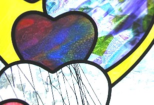 love stained glass,heart stained glass,personalized wedding gift