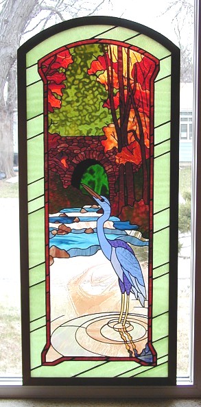heron stained glass