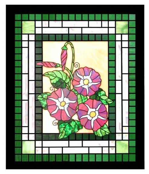 morning glories stained glass