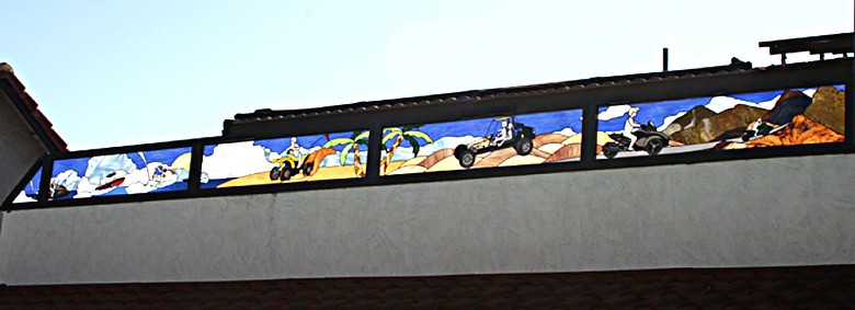 motorsports in stained glass