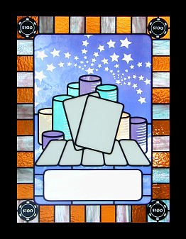 poker stained glass,poker trophy