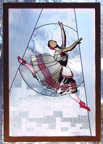 the ballet giselle in stained glass