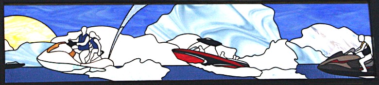 stained glass jet ski