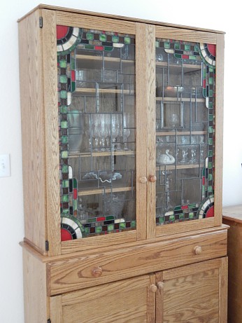art deco stained glass cabinet doors