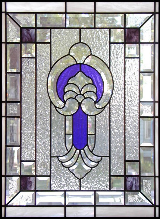 beveled and stained glass window