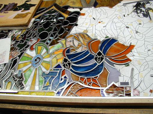 hearthstone stained glass in process