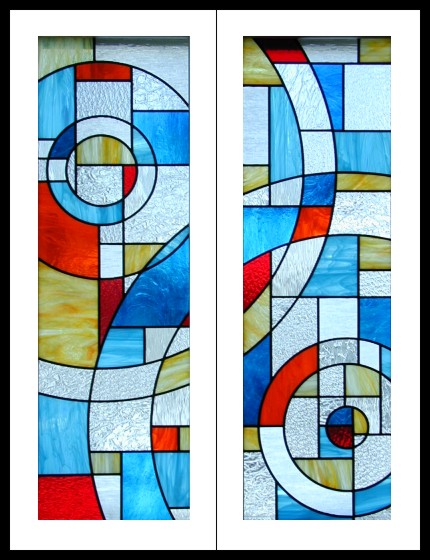 contemporary stained glass cabinet doors