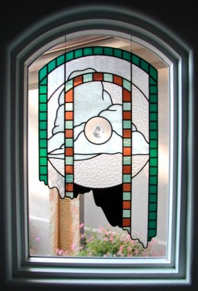 odd shape stained glass