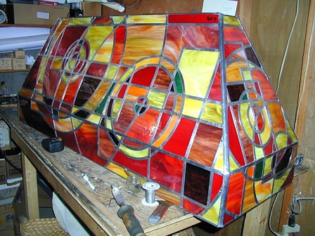 pool table stained glass lamp shade