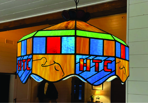 highlander training center stained glass lamp shade detail 01
